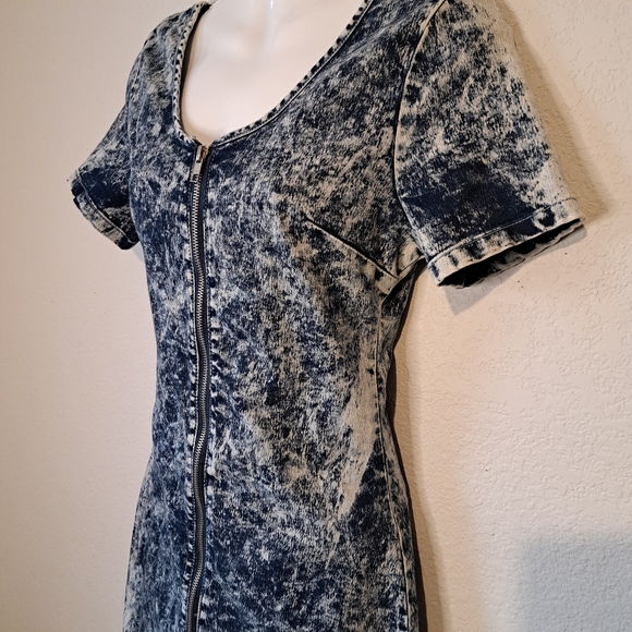 V.I.P. Jeans full front zip denim mini dress - Picture 2 of 13